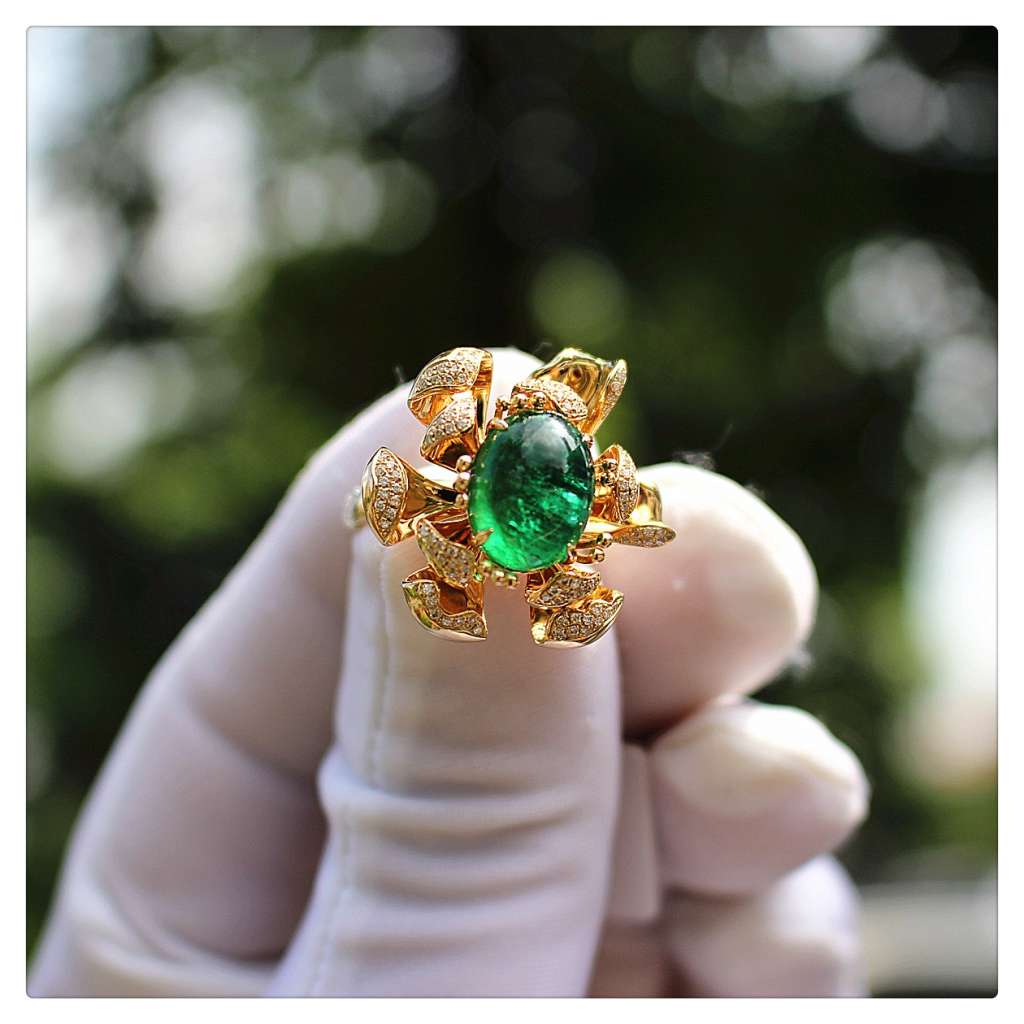 488克拉天然祖母绿戒指吊坠两用款