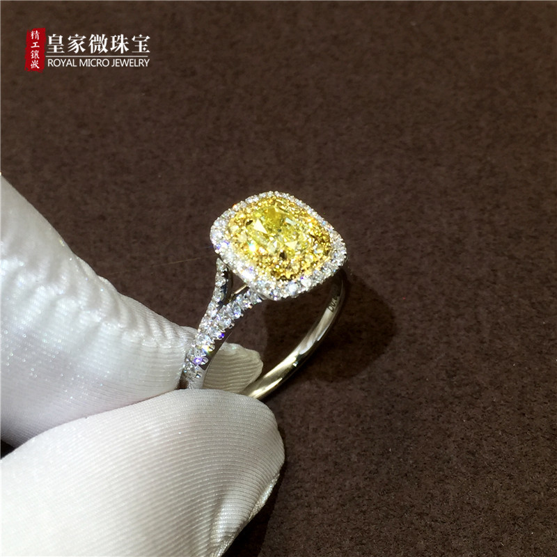 雷帝恩型黄钻钻戒(有视频)