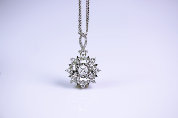 雪花款显大钻石吊坠(视频)